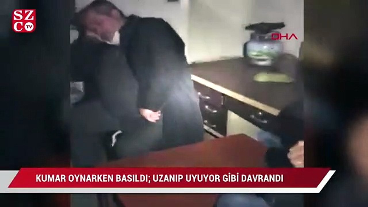Kumar oynarken basıldı; koltuğa uzanıp uyuyor gibi davrandı