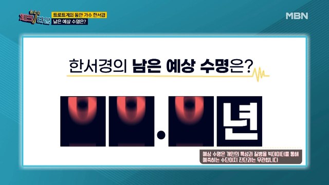 동안 가수 한서경! 그녀의 예상 수명은 OO년?