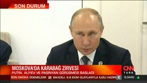 Son dakika... Putin, Aliyev ve Paşinyan'ın Moskova'daki Dağlık Karabağ görüşmesi başladı | Video