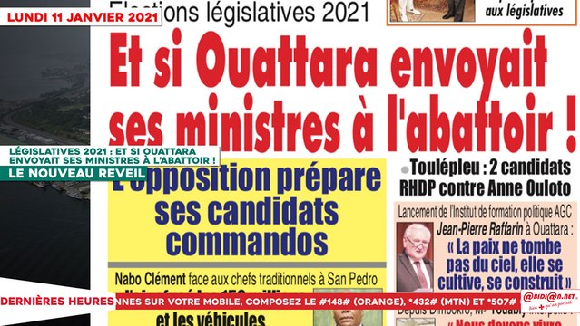 Le Titrologue du 11 Janvier 2021: Législatives 2021, et si Ouattara envoyait ses ministres à l’abattoir !