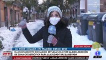 Tremendo susto en TVE: la reportera informaba de los desprendimientos de nieve de los tejados y...