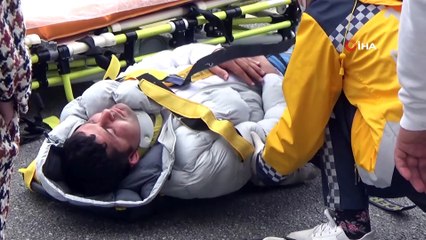 Motosikletle virajı alamadı, hastanelik oldu