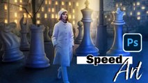 THE QUEEN'S GAMBIT (Anya Taylor-Joy) Photo manipulation - Photoshop Speed Art - Chess Lovers!