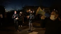 Hosteleros protestan en Santiago de Compostela por las nuevas restricciones