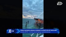 Voraz incendio arrasa vivienda flotante en Key Biscayne