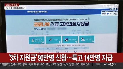 '3차 지원금' 90만명 신청·특고 14만명 지급
