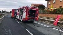 Perugia - Autocisterna si ribalta su E45 vicino Spello (11.01.21)