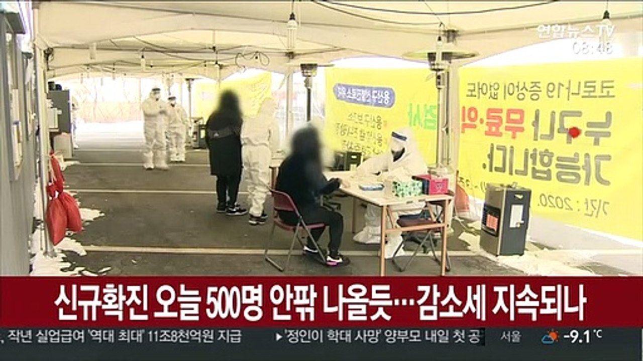 신규확진 오늘 500명 안팎 나올듯…감소세 지속되나
