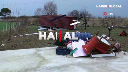 Fırtına konteyner evi 30 metre uçurdu: 2 yaralı