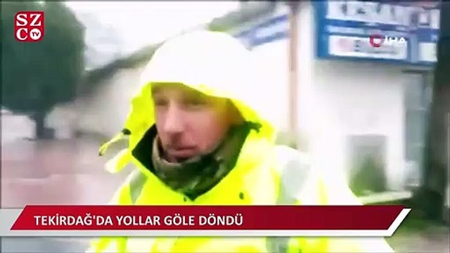 Tekirdağ’da sağanak yağış: Yollar göle döndü, sürücüler zor anlar yaşadı
