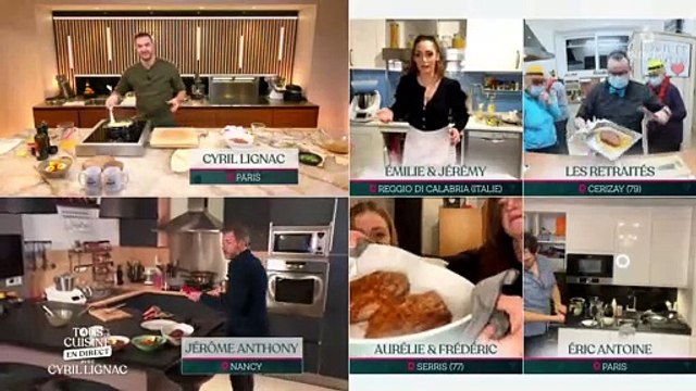 Emilie Nef Naf en famille dans l'émission Tous en cuisine sur M6.