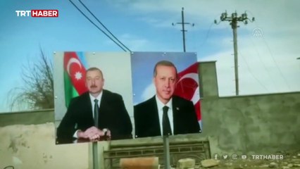 Aliyev'in Şuşa gezisinde Türk bayrağı ve Erdoğan detayı