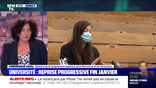 Frédérique Vidal: On espère pouvoir faire revenir la totalité des étudiants dans les universités