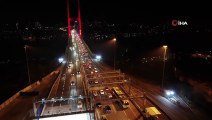 Kısıtlamada 15 Temmuz Şehitler Köprüsü'nde trafik yoğunluğu devam ediyor