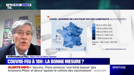 Couvre-feu à 18h: le maire du Mans, Stéphane Le Foll, regrette "que la décision s'applique de la même manière partout"