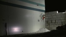 Guy Falls On Thick Layer Of Snow While Jumping Over Wall