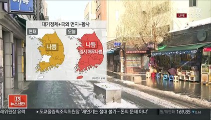 [날씨] 추위 주춤, 공기질 나쁨…스모그에 황사까지