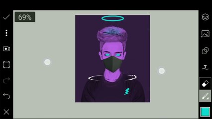 Neon glowing Vector art in picsart
