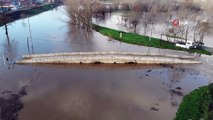 Tunca Nehri taştı ‘kırmızı alarm’ durumu devam ediyor