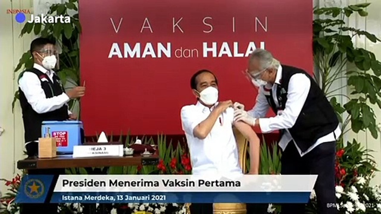 Indonesia's president receives country's first Covid-19 vaccine shot