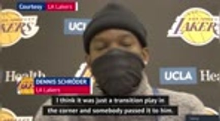 Kuzma, Schroder in awe of LeBron no-look three-pointer