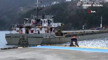 Amasra'da rüzgar nedeniyle balıkçı ve yük gemileri limana sığındı
