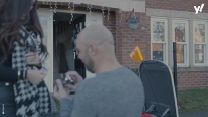 Romantic groom-to-be popped the question to his partner on Christmas Eve - with the help of a quirky food delivery ROBOT