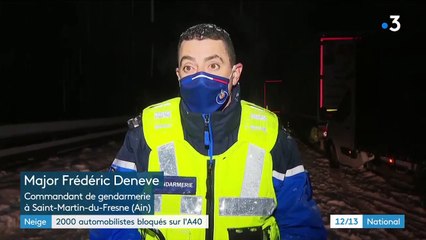 Ain : 2 000 automobilistes bloqués sur l'A40 à cause de la neige