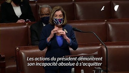 USA: Pelosi souhaite que Trump soit "démis de ses fonctions immédiatemment"