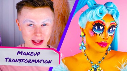 Watch RuPaul's Drag Race Queen Blu Hydrangea's stunning makeup illusion transformation
