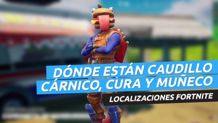 Habla con Caudillo Cárnico, Cura y Muñeco de Prueba en Fortnite - desafíos Depredador