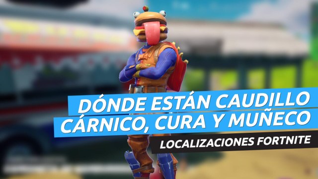 Habla con Caudillo Cárnico, Cura y Muñeco de Prueba en Fortnite - desafíos Depredador
