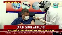 Sağlık Bakanı Fahrettin Koca canlı yayında ilk aşıyı oldu