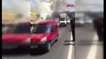 Haliç Köprüsü'nde trafiği kilitleyen yangın