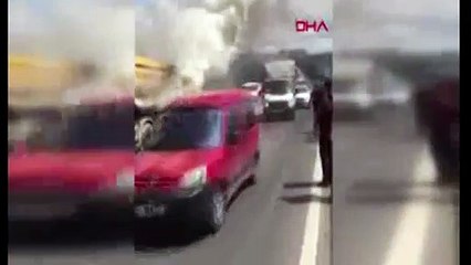 Haliç Köprüsü'nde trafiği kilitleyen yangın