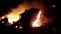 Korkutan yangın... Araklı'da başlayan yangın rüzgarın etkisiyle 10 eve sıçradı