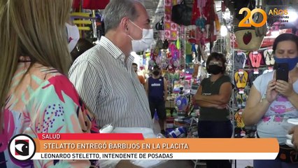 Stelatto entregó barbijos en La Placita
