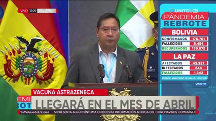 Bolivia adquiere 5 millones de dosis de la vacuna AstraZeneca