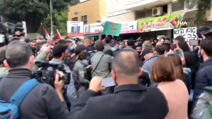 - Netanyahu'nun ziyaretini protesto eden Filistinlilere İsrail polisi müdahale etti