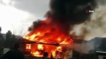 Marmaris'de prefabrik ev tamamen yandı
