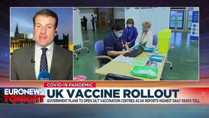 UK Prime Minister Boris Johnson pledges COVID-19 vaccine campaign will run 24/7