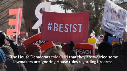 Metal detectors installed outside the House floor