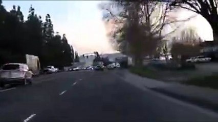 BMW almost hits car