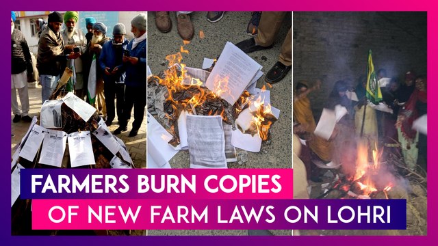 Farmers Burn Copies Of New Farm Law On Lohri In Punjab, Haryana, Delhi & Other Places