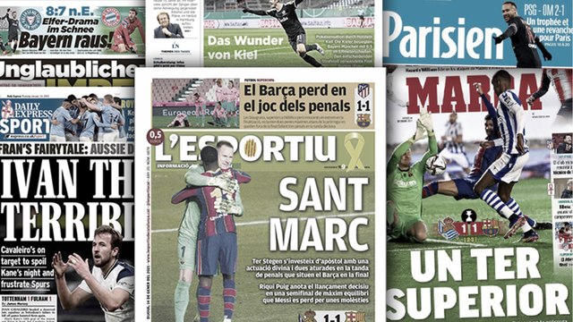 La défaite surprise du Bayern fait grand bruit en Allemagne, Marc-André ter Stegen est porté en héros par la presse espagnole