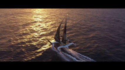 Gitana Team 2021 : Premières images de drone au soleil couchant de Madère  The first drone images at sunset in Madeira