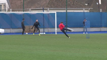 Beaucoup de bonne humeur lors du spécifique attaquants de ce matin (14/01/2021)