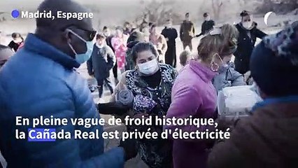 A Madrid, un bidonville sans électricité en pleine vague de froid historique