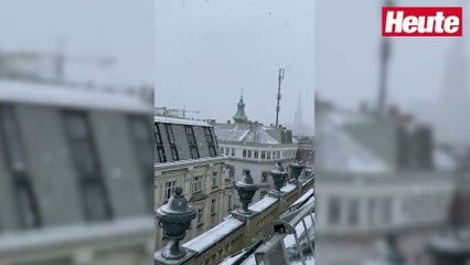 Dichter Schneefall in Wien, das Weekend wird winterlich