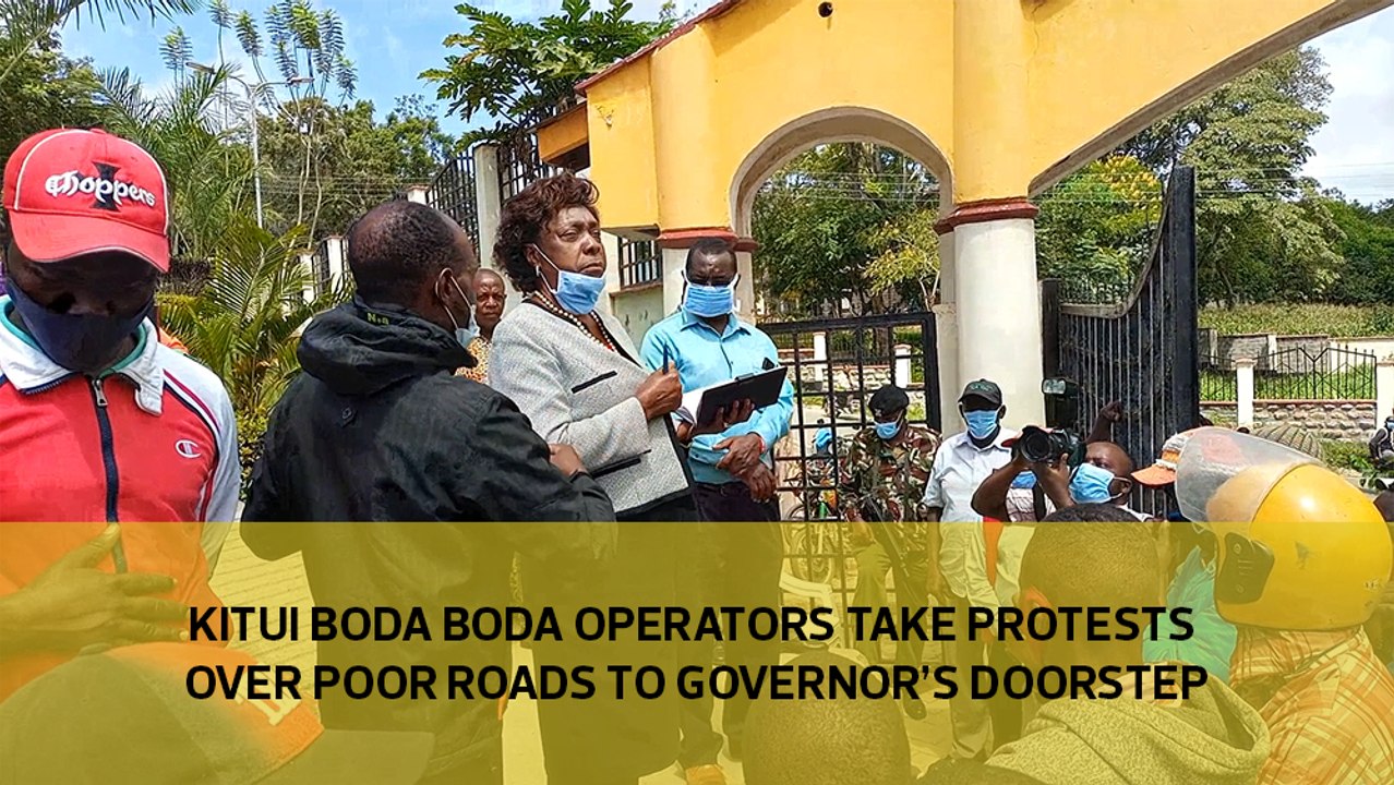 Kitui boda boda operators take protests over poor road to governor's doorstep